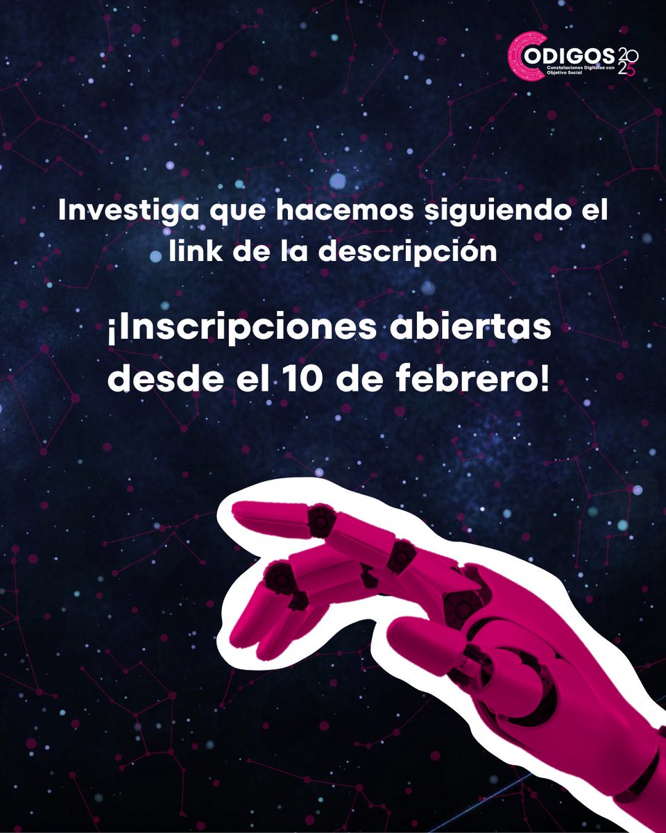 codigosmex's tweet image. ¡La cuenta regresiva ha comenzado! Inicia el registro para #CODIGOS2025.
Si eres #emprendedor o tienes una #startup con #impactosocial, te ayudamos a impulsar tu proyecto al siguiente nivel.
Más información en el link de la descripción. bit.ly/42PBqcb
#CODIGOS