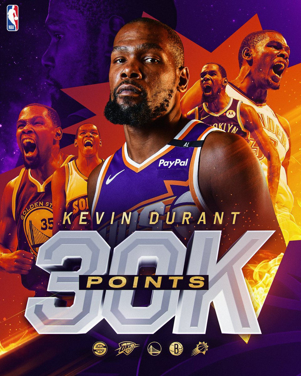 30K POINTS FOR 35 😤

Kevin Durant becomes the 8th player in NBA history to reach 30,000 career points!