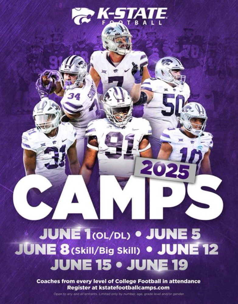 Thank you <a href="/KStateFB/">K-State Football</a> for the camp invite 
<a href="/spedbraet/">Taylor Braet</a> 
<a href="/CoachBrianLepak/">Brian Lepak</a> 
<a href="/coachstanard/">Steve Stanard</a>