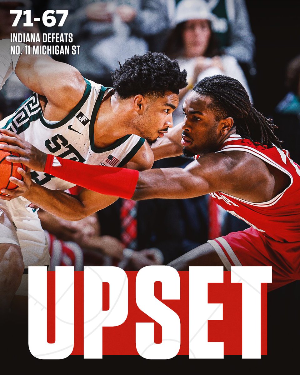 INDIANA STUNS NO. 11 MICHIGAN STATE IN EAST LANSING‼️