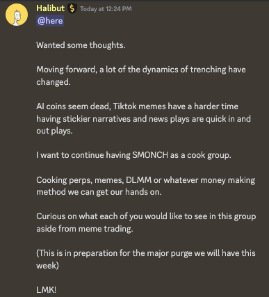 First order of business...

Reviving <a href="/smonch_io/">smonch.io</a>.

Before the $TRUMP cook (which inevitably local-topped the trenches and the entire market).

I made a promise to find like-minded traders or "moneymakers" to cook with this cycle.

I will be continuing that mission.

We will hunt