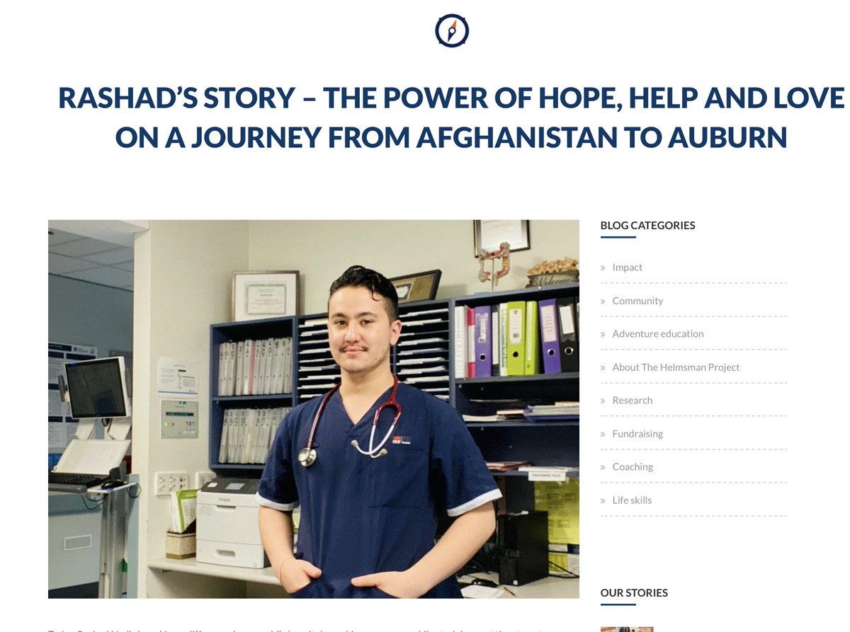 Rashad Nadir, the Australian healthcare worker who says he kills Jewish patients, was featured in a story about his migration from Afghanistan and "the power of hope, help, and love."