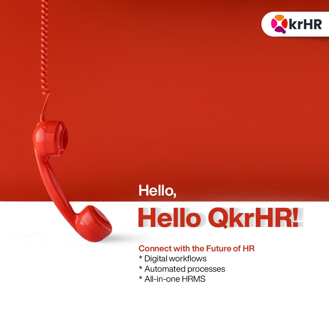 QkrBiz's tweet image. Hello, QkrHR! 👋 Experience seamless HR management with digital workflows, automation, and an all-in-one HRMS.

Join the future of HR today! 🚀 qkrbiz.com

#hrmssoftware #besthrmssoftware #hr #humanresources #hrmanagement #hrsolutions #humanresource