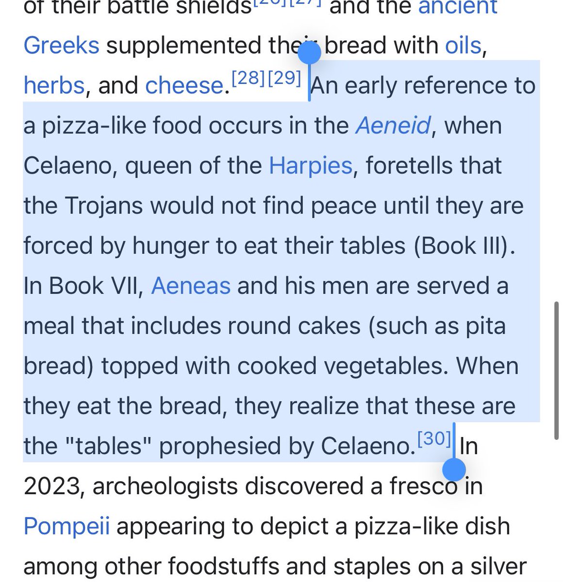 there is a pizza prophecy in the aeneid
