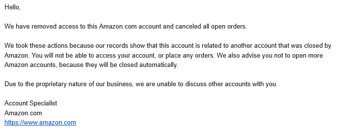Haha, <a href="/PrimeVideo/">Prime Video</a> <a href="/AmazonHelp/">Amazon Help</a> removed access to my account after i added new payment method, ruined movie night. What an incompetent morons.