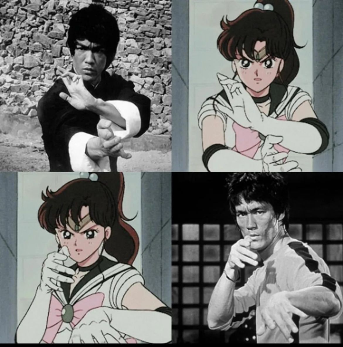 retro_anime's tweet image. Bruce Lee &amp;amp; Makoto Kino