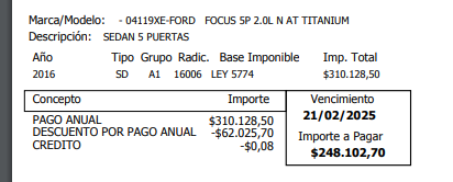 esavionek's tweet photo. @MatiasAntico Ford Focus titanium AT 2016 - Rio Negro - $ 248.102,70 este importe es con descuento del 20%. https://t.co/gh5n7CrjkY