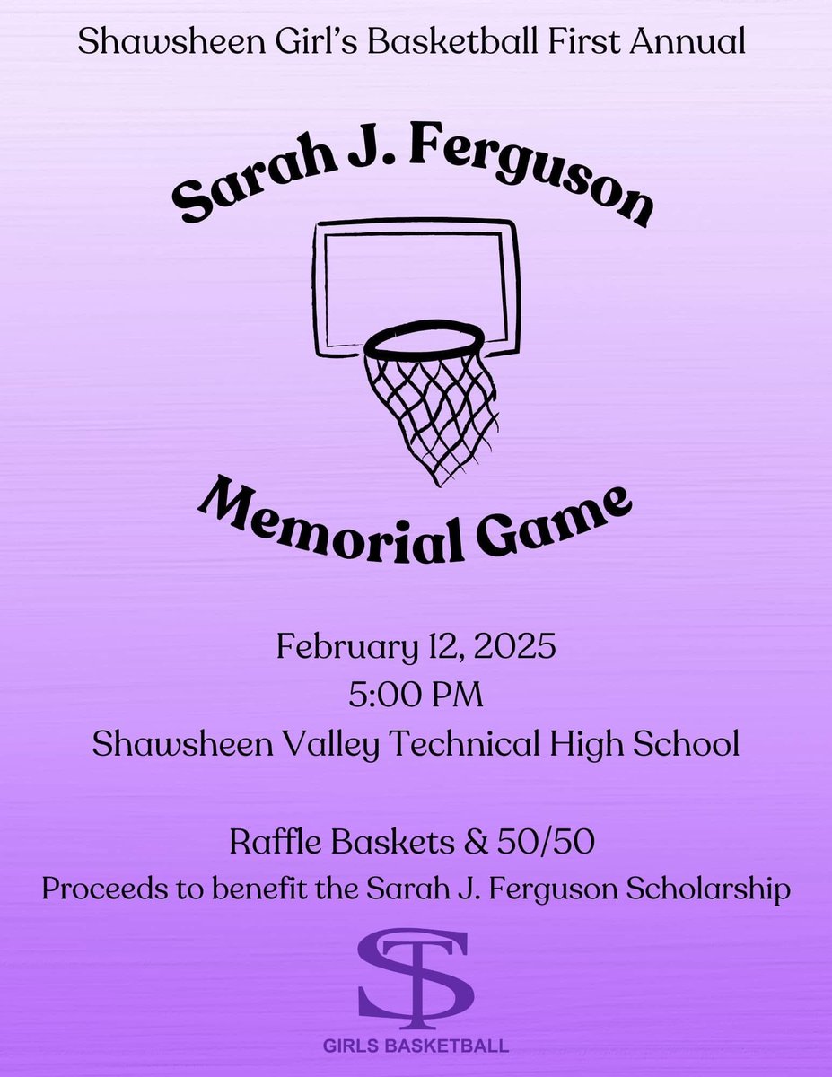 GAME DAY!!!

🆚 Minuteman
📍 Mark Donovan Gymnasium
🕔 5pm - V only

Join us for the 1st Annual Sarah J. Ferguson fundraiser. All proceeds benefit the Sarah J. Ferguson Scholarship.

✅ Raffle items
✅ 50/50 raffle (cash only)
✅ Knockout competitions for prizes
