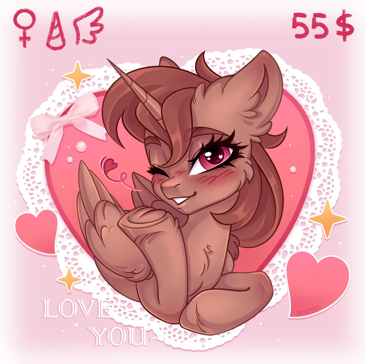 _ROZMED_'s tweet image. Orders are open for the Valentine's day YCH💘
The deadline is 1-2 days and I will try to meet it by February 14
-Сost 55$
-Any race of pony, but only girls
-Payment via Boosty
write to me in discord (rozmed) or direct ~💕
#mlpfim #pony