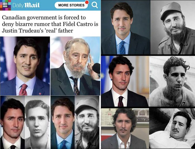 This 'bizarre rumor' that Justin Trudeau is the son of Fidel Castro have been proven false.  Please, stop spreading this dangerous mis-information.
