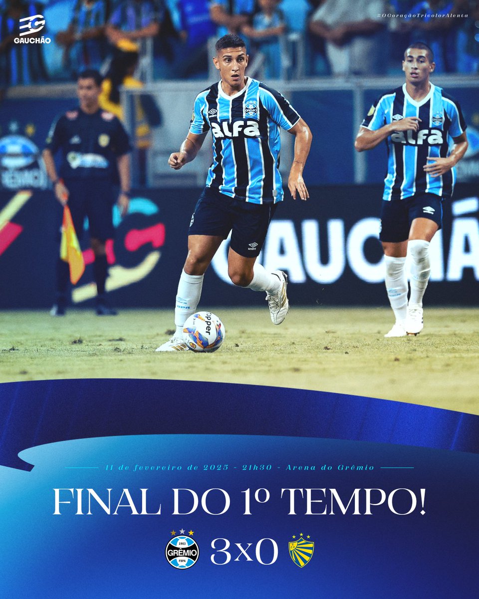 ⏸️ Fim do primeiro tempo:
#Grêmio 3x0 Pelotas
🇪🇪 #GRExPEL #Gauchão2025