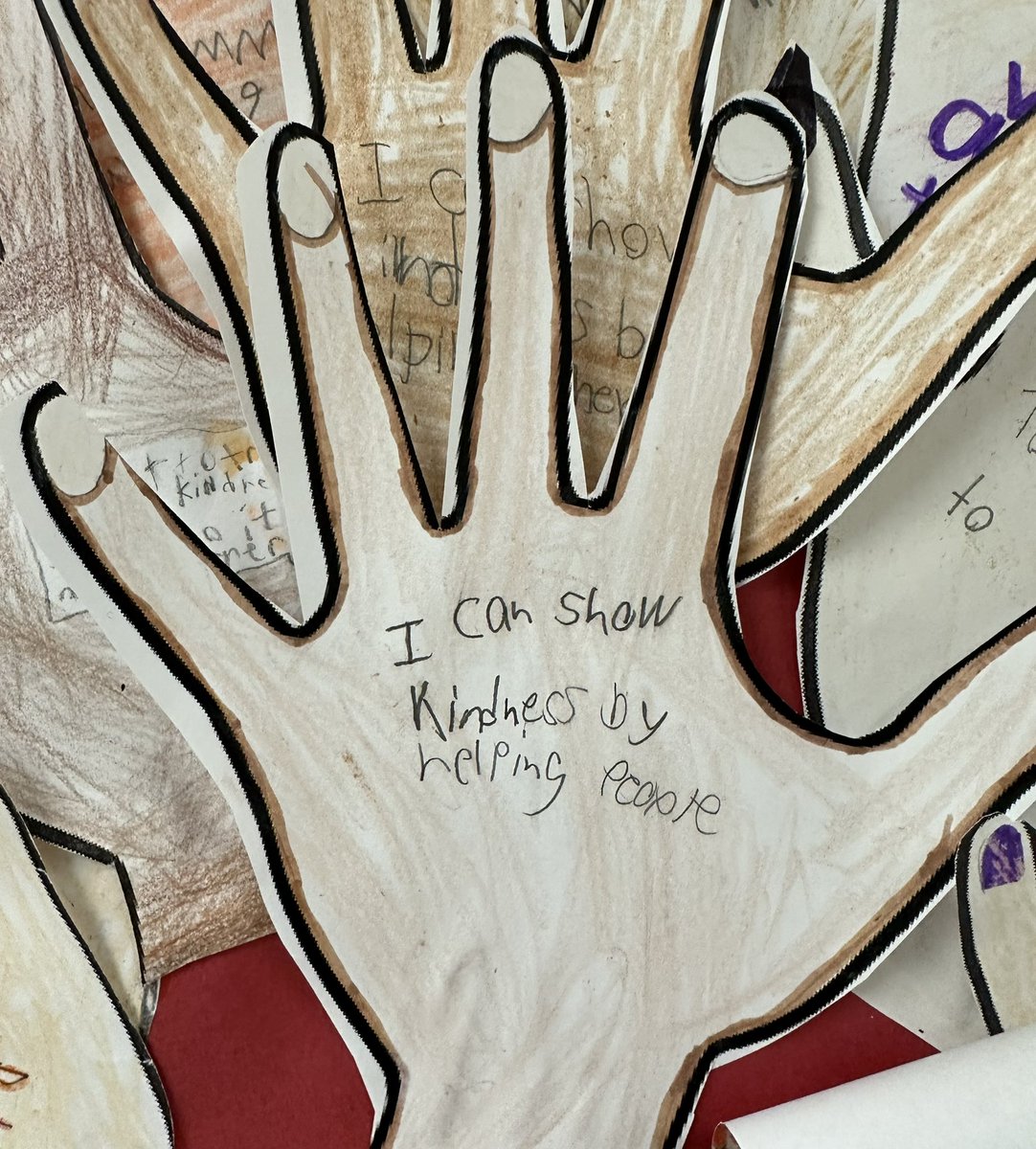 Chambers3rd's tweet photo. Honoring Holocaust Remembrance Week with stories about acceptance, diversity and kindness. Students decorated hands with how they can show kindness. Together our hearts and hands can change the world! @NISDHelotes @NISDElemSS @KaseyLCrick @LN_Kent https://t.co/UDlWGK0NRN