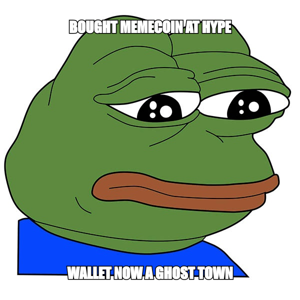 When you ride the memecoin hype train straight into the financial phantom zone.