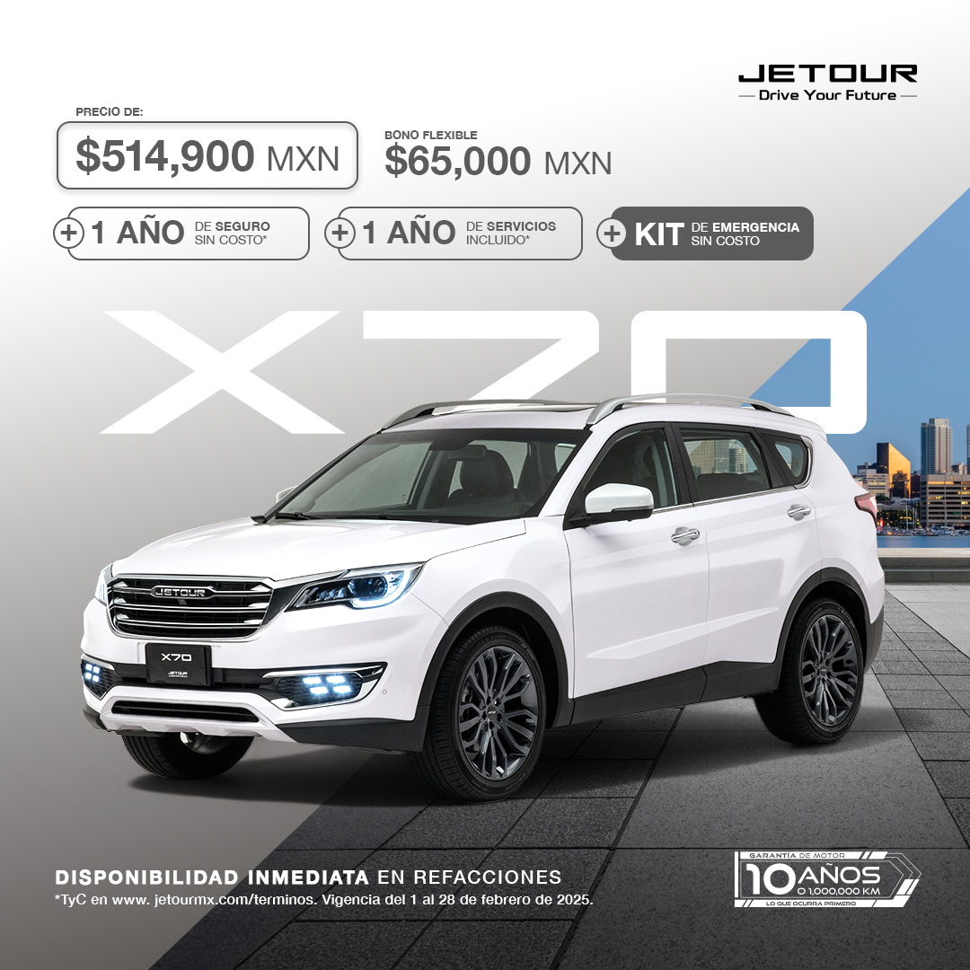 Jetour X70, más espacio para disfrutar cada aventura. Kit de Seguridad sin costo.
#JetourMéxico #X70