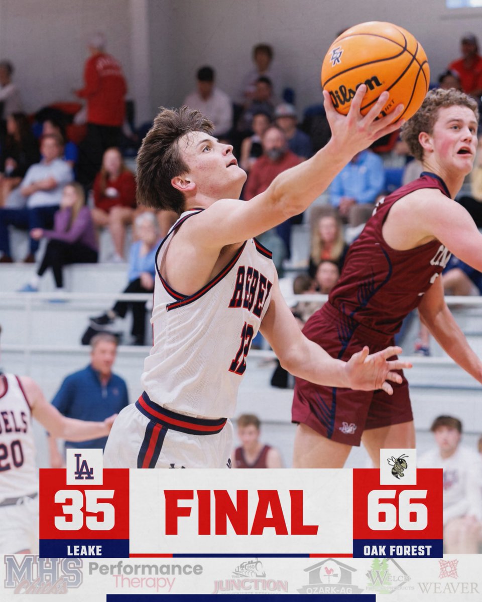Leake Boys season comes to an end tonight in Greenwood as they lose to #1 Seed Oak Forest 35-66. The Rebels finish the season 21-10. #LABasketball