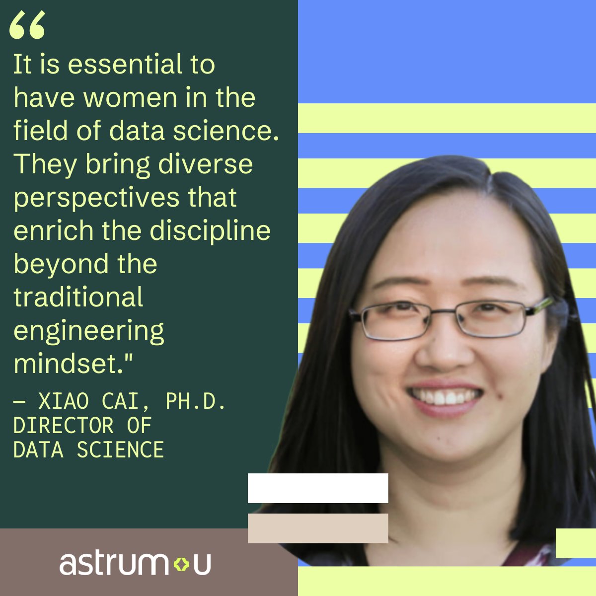 We couldn’t have said it any better than our Director of Data Science Xiao Cai, who leads a team of 14 data science professionals, analysts and engineers. Women are truly essential to the data science field.
#InternationalDayofWomenandGirlsinScience #WomenInScience #GirlsinSTEM