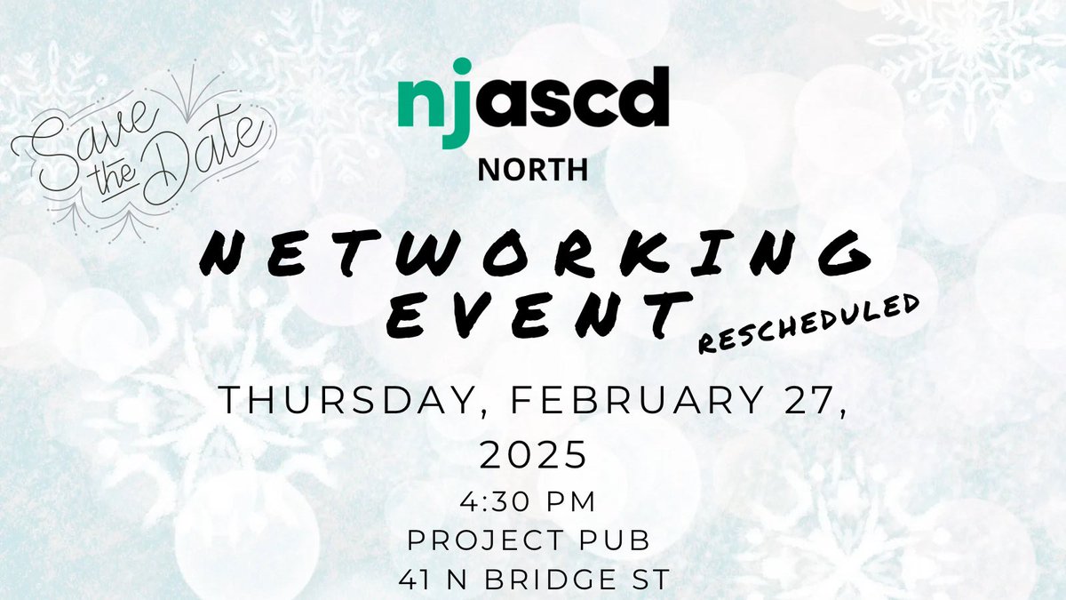 Join us for our rescheduled February networking event in Somerville! We hope to see you there! #whynjascd