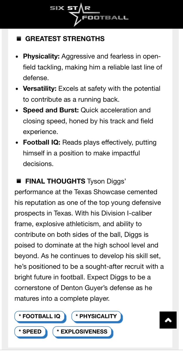Tyson Diggs (@tysonghostdiggs) on Twitter photo Thank you <a href="/sixstarfootball/">Six Star Football | PLUS+</a> for the write up. Working this offseason to get bigger, faster, and stronger in the gym and on the track in hurdles. Grind don’t stop.
<a href="/kylekeese/">Kyle Keese</a>
<a href="/DentonGuyer_FB/">Denton Guyer Football</a>
<a href="/DiggsCoach/">Coach Diggs</a>
<a href="/DontonioKeshon/">Dontonio Jordan</a>
<a href="/JodiMontanaUSAK/">Daveon Targaryen</a>
<a href="/940Elite/">940 Elite</a> Thank you <a href="/sixstarfootball/">Six Star Football | PLUS+</a> for the write up. Working this offseason to get bigger, faster, and stronger in the gym and on the track in hurdles. Grind don’t stop.
<a href="/kylekeese/">Kyle Keese</a>
<a href="/DentonGuyer_FB/">Denton Guyer Football</a>
<a href="/DiggsCoach/">Coach Diggs</a>
<a href="/DontonioKeshon/">Dontonio Jordan</a>
<a href="/JodiMontanaUSAK/">Daveon Targaryen</a>
<a href="/940Elite/">940 Elite</a>