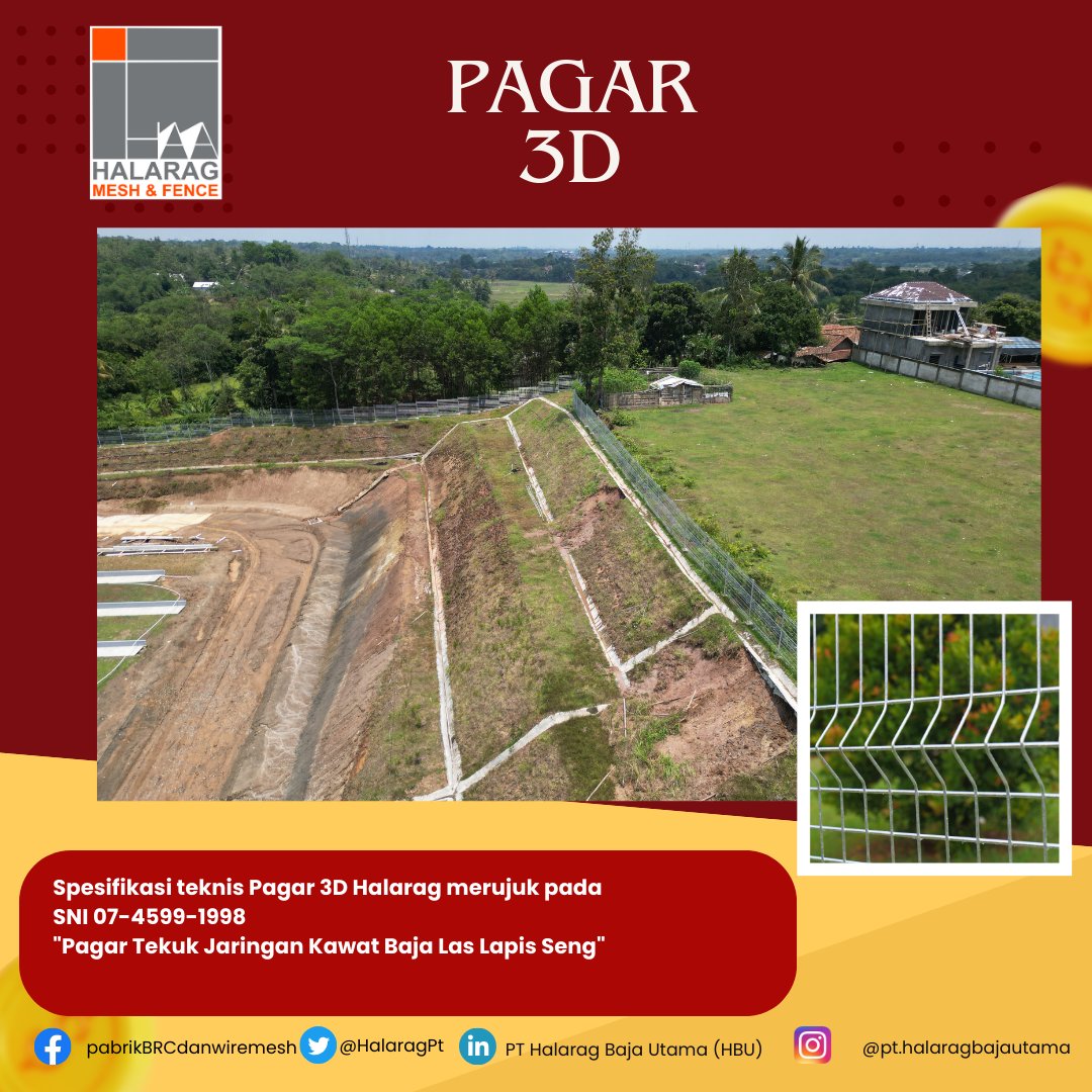 HalaragPt's tweet image. Pagar Bandara / Pagar V / Security Fence / Pagar Wiremesh / Pagar 3D 
Dibuat sebagaimana proses produksi wiremesh, dengan proses penekukan bentuk gelombang pada bagian tengahnya wiremesh, menggunakan mesin bending khusus. 

pabrikwiremesh.co.id
#pagarwiremesh #pagar3d