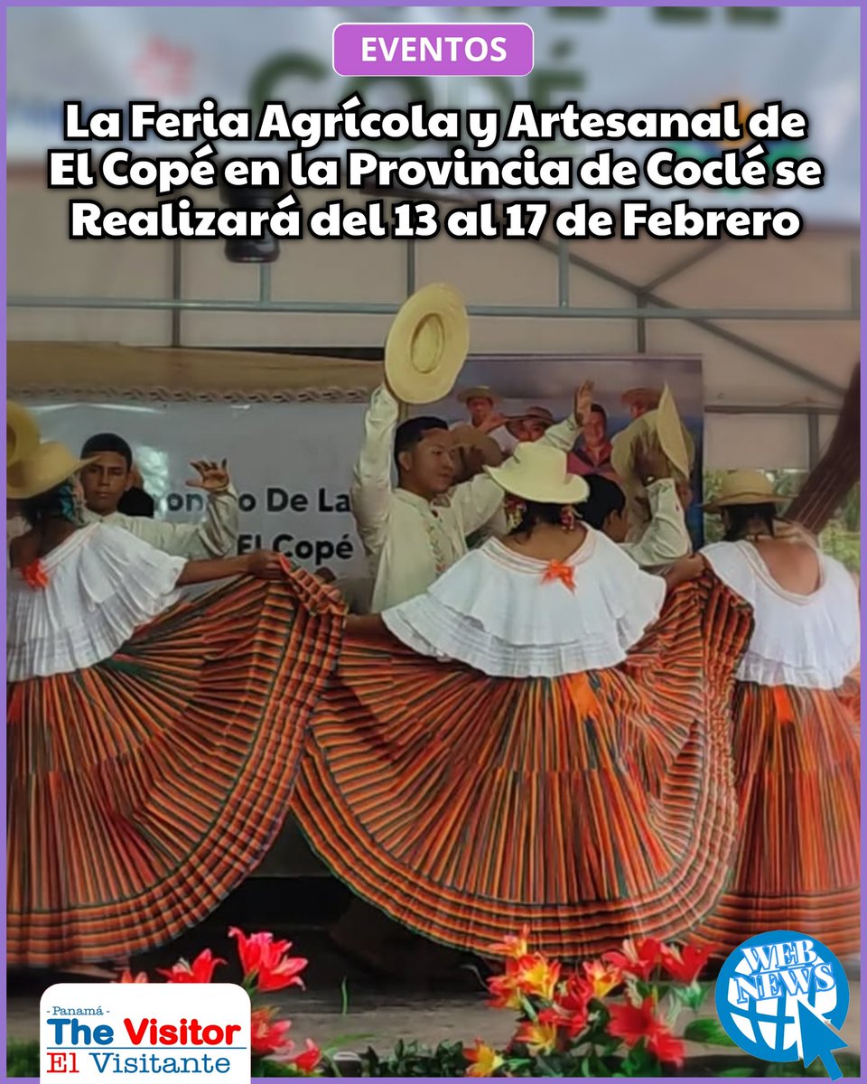 Descubre todo lo que trae esta importante feria a realizarse en Coclé:
thevisitorpanama.info/esp/2025/02/11…
Coclé Más Cerca de Tí!

<a href="/ApatelP/">Apatel Panamá</a> <a href="/ATP_panama/">Autoridad de Turismo de Panamá</a> <a href="/promtur_panama/">PROMTUR PANAMA</a> <a href="/TBS_GerryD/">The Breakfast Show with Gerry D</a> <a href="/Augybuay/">Augusto Velásquez Ortiz</a> <a href="/APOTUR2/">APOTUR PANAMA</a>