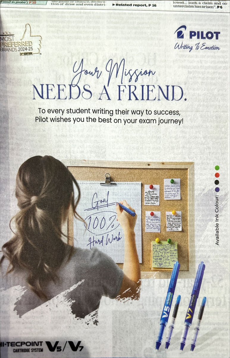 Pilot pens… brings back memories, most sought after in the 90’s.. nice to see a print ad #pilotpens #childhood #memories
