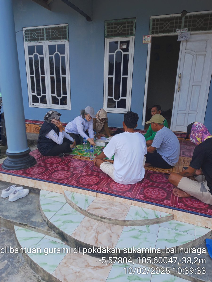 eightinalamsel8's tweet photo. Senin, 10/02/25. Eightina Rosintan.  Luhkan Lampung Selatan. Mendampingi survey CPCL bantuan sarpras gurami Th. 2025 di  pokdakan Sukamina BN  Desa Balinuraga
 
 #GiatLuhkanSatminkalBRPPUPP #luhlapor #IpkaniLampung #puslatluhkp  #luhkan_brppup https://t.co/4jjHnrEonN