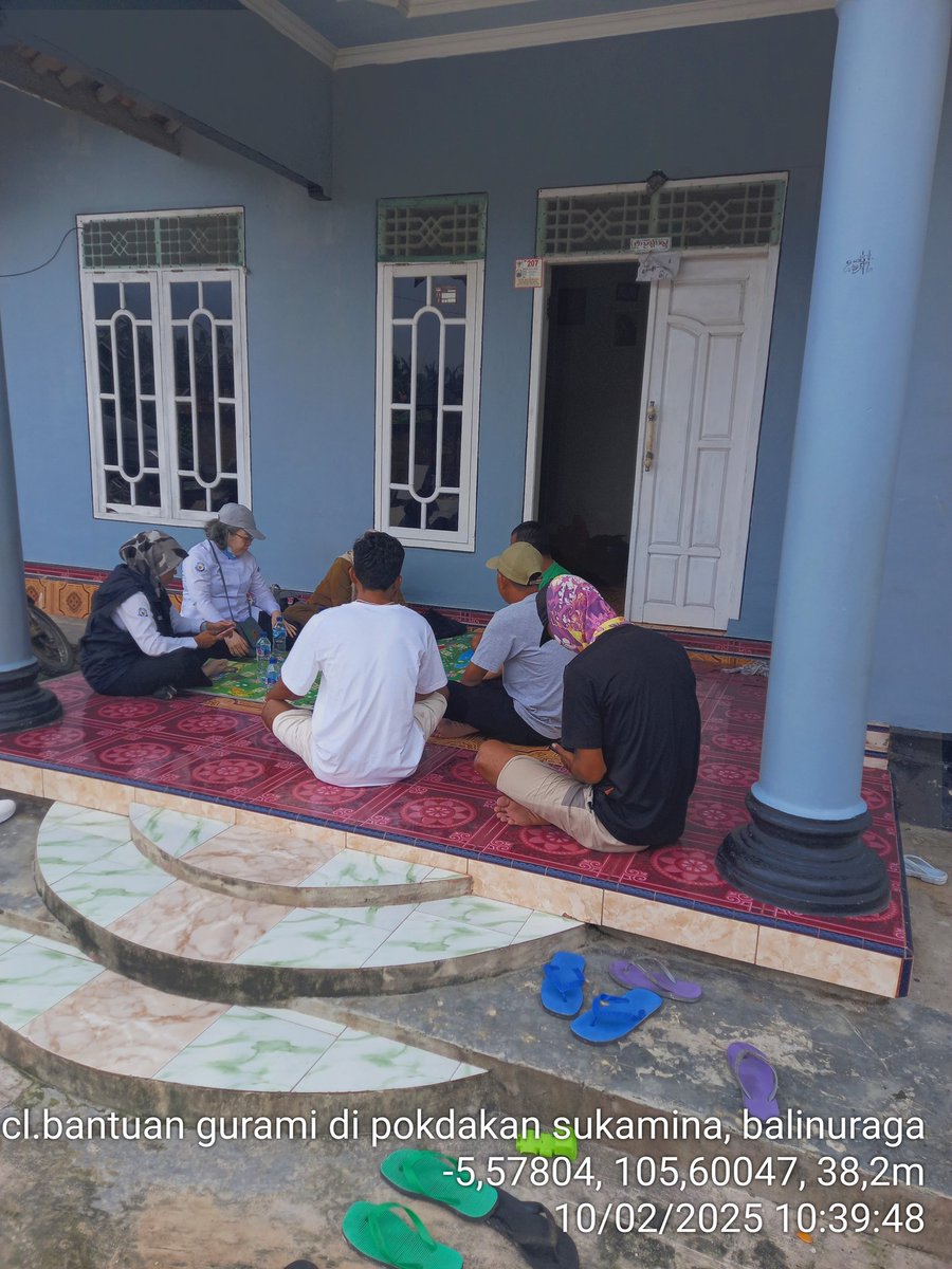 eightinalamsel8's tweet photo. Senin, 10/02/25. Eightina Rosintan.  Luhkan Lampung Selatan. Mendampingi survey CPCL bantuan sarpras gurami Th. 2025 di  pokdakan Sukamina BN  Desa Balinuraga
 
 #GiatLuhkanSatminkalBRPPUPP #luhlapor #IpkaniLampung #puslatluhkp  #luhkan_brppup https://t.co/4jjHnrEonN