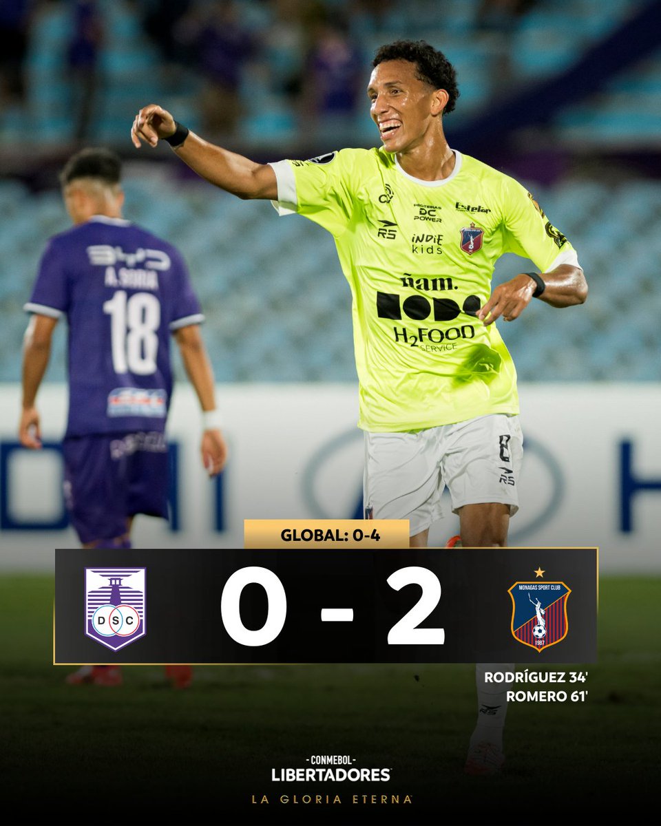 Libertadores's tweet photo. 🔝👏 ¡Triunfo y clasificación!

Al igual que en la ida, @Monagas_SC 🇻🇪 venció a @DefensorSp 🇺🇾 y sigue en la CONMEBOL #Libertadores 🏆

#GloriaEterna https://t.co/P82SA2SRoK