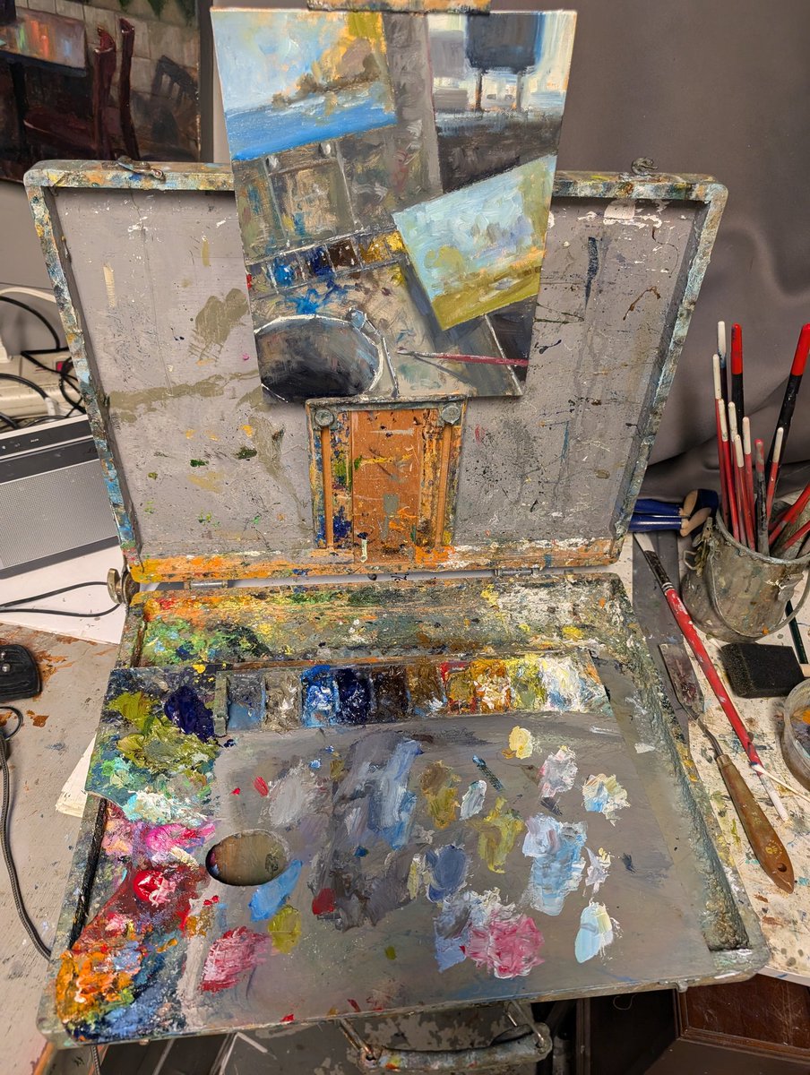 mcphillipsart's tweet photo. Making a painting of making paintings. https://t.co/dc6beGv37h
