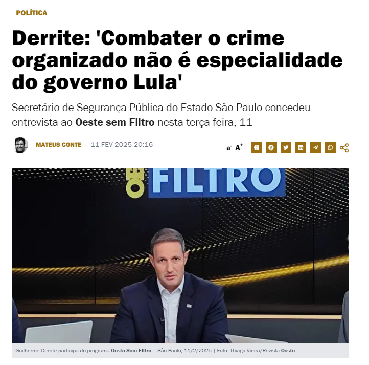 oncapatriota's tweet photo. Enquanto SP reduz homicídios ao menor índice desde 2001, o governo federal solta bandidos pela "porta da frente".

Juízes liberam traficantes com 900kg de cocaína, e o governo federal foca em enfraquecer a polícia de SP
Parabéns Derrite!

#BrasilPrecisaDeJustiça #DireitaPelaOrdem https://t.co/lRt5K9YbYq