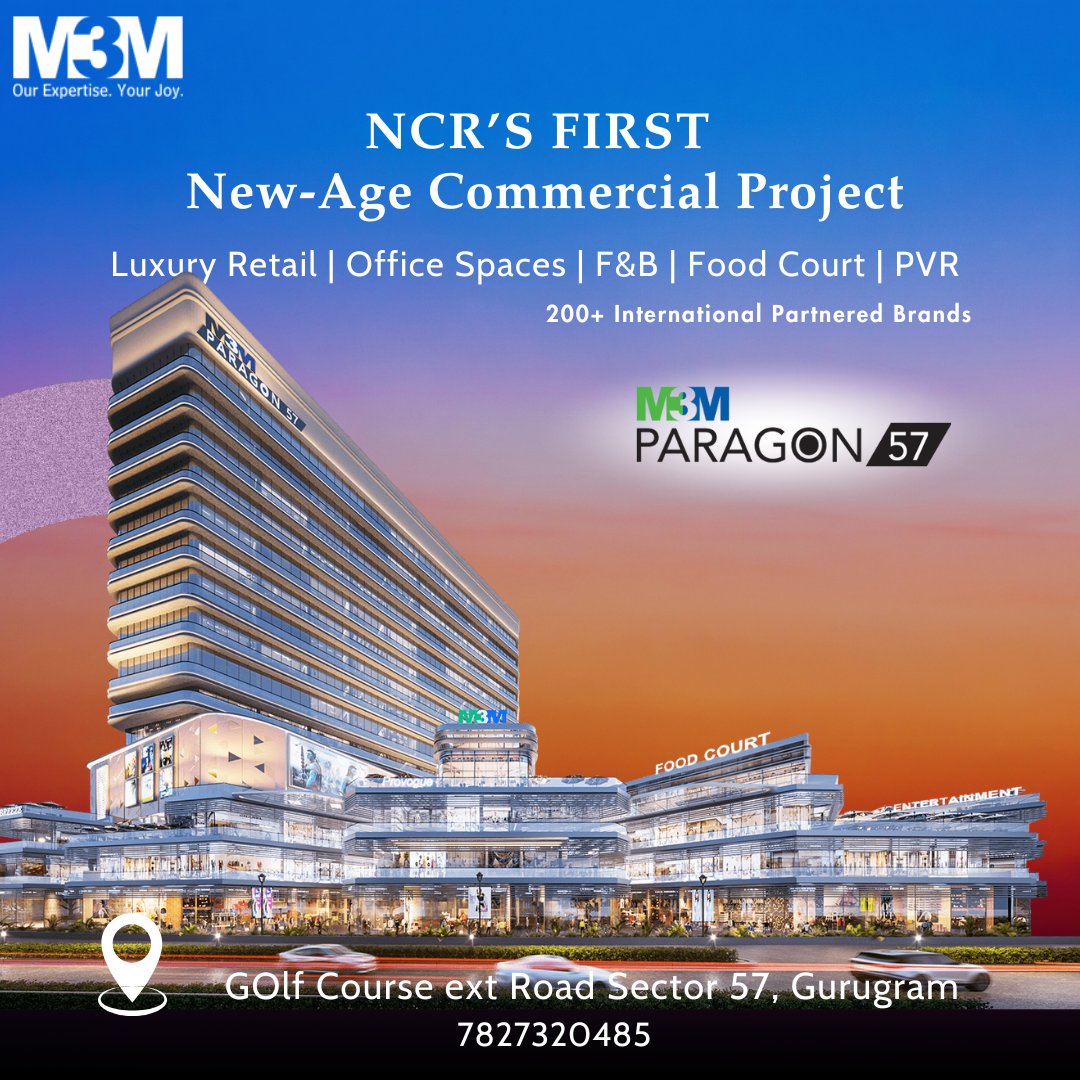 m3mgurugram's tweet photo. https://t.co/rO12ZylZH7 
#m3mparagon57, #m3m, #sector57gurgaon, #gurgaoncommercialprojects, #highstreetretail, #doubleheightshops, #multiplexes, #premiumamenities, #commerciallandmark, #m3mindia, #investmentopportunity, #primecommerciallocation, #highroi, #gurgaonrealestate, https://t.co/jJpRvuzs2j