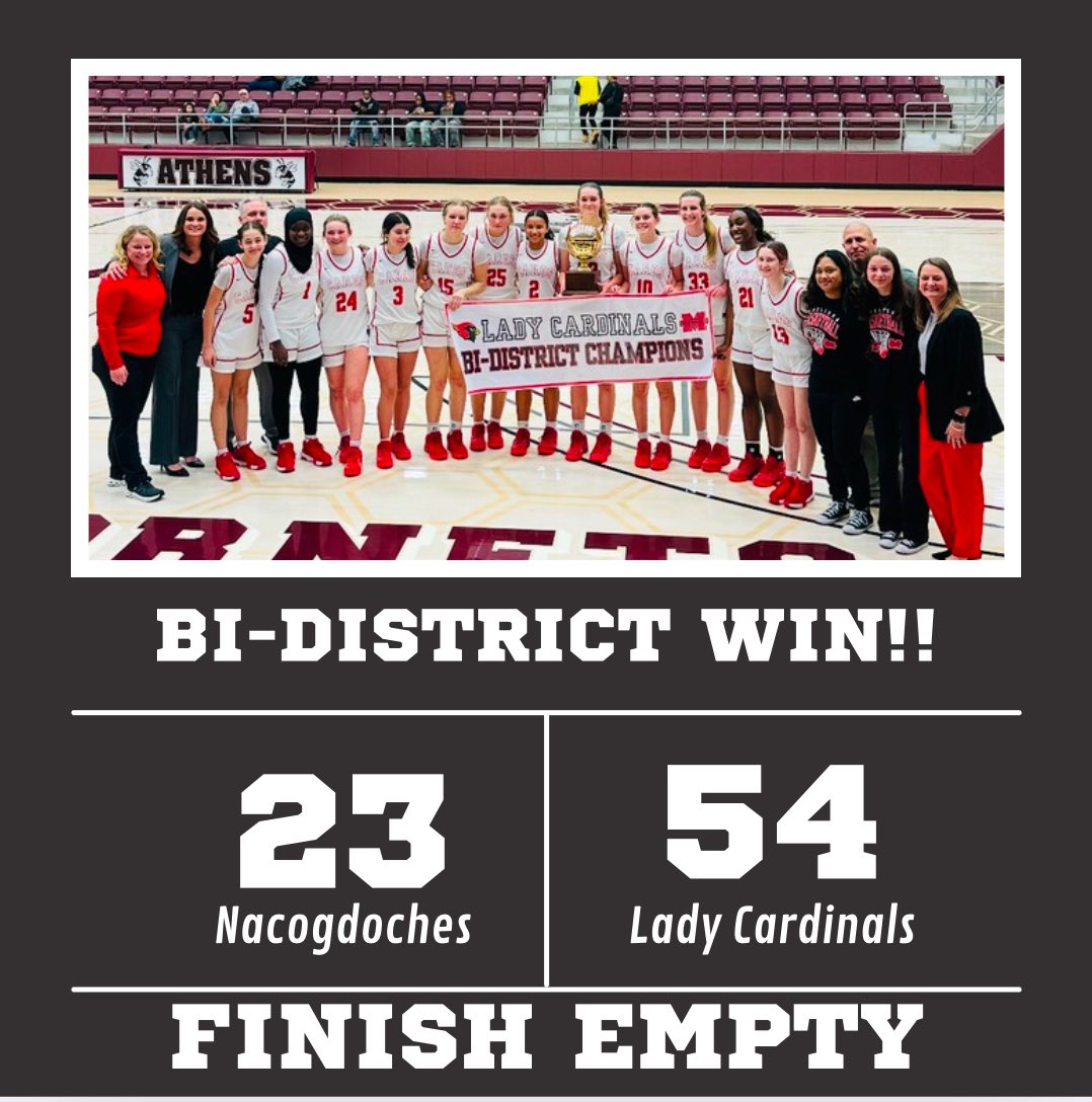 Melissa_GBBall's tweet image. ‼️🖤🏀❤️BI-DISTRICT CHAMPIONS❤️🏀🖤‼️

🏆✅Round 1

🏆🟩 Round 2 Coming Soon!!

#FinishEmpty