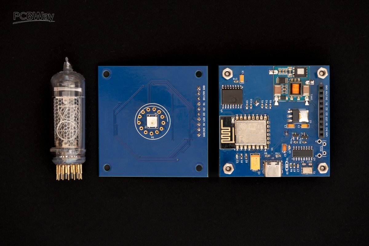 PCBWayOfficial's tweet image. A small project combining #ESP8266 with a vintage #Soviet Nixie tube from the 70' to create an artistic clock.
-More info: hackaday.io/project/202115…