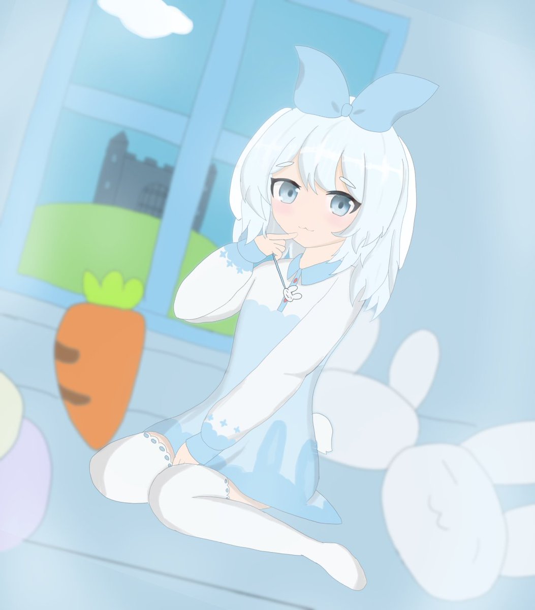 RubyMacarons's tweet image. Rare footage of @Kaoiame before bedtime 🐰🥕#OC #オリジナル