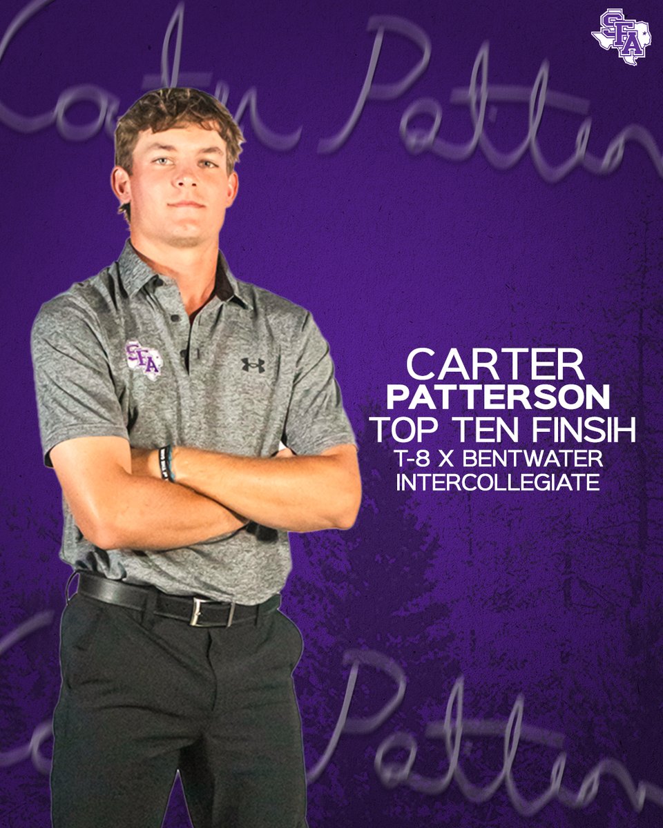 Lumberjack_Golf's tweet photo. Carter Patterson finishes t-8 at the Bentwater Intercollegiate at +3.

#AxeEm https://t.co/DjhBvcR7Bv