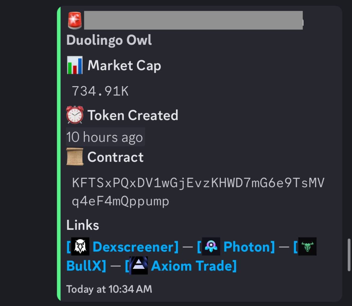 solsniperr's tweet image. instead of scanning yourself, let bots do the work for you 

#8CHAN @ 325k &amp;gt; 52m ATH (160x) 
$DUO owl @ 734k &amp;gt; 17m ATH (24x) 
$PROUD @ 4.5m &amp;gt; 23m ATH (5x) 
$UME @ 641k &amp;gt; 4.2m ATH (7x)

looking for beta testers, RT &amp;amp; comment if you want in 👇