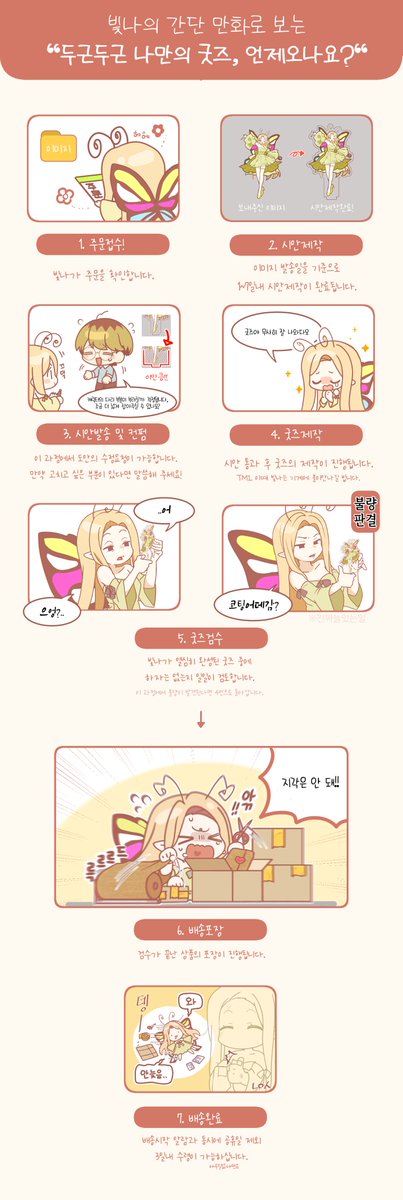 아니 대체 내 굿즈는 언제 오는 거죠??🤔
저번에는 3일 만에 왔는데😰왜 이번에는 2주나 걸리죠?

😭이게 다 이런 과정을 거친답니다 !
이제 속 시원하게 빛나가 만화로 알려드립니다🥰