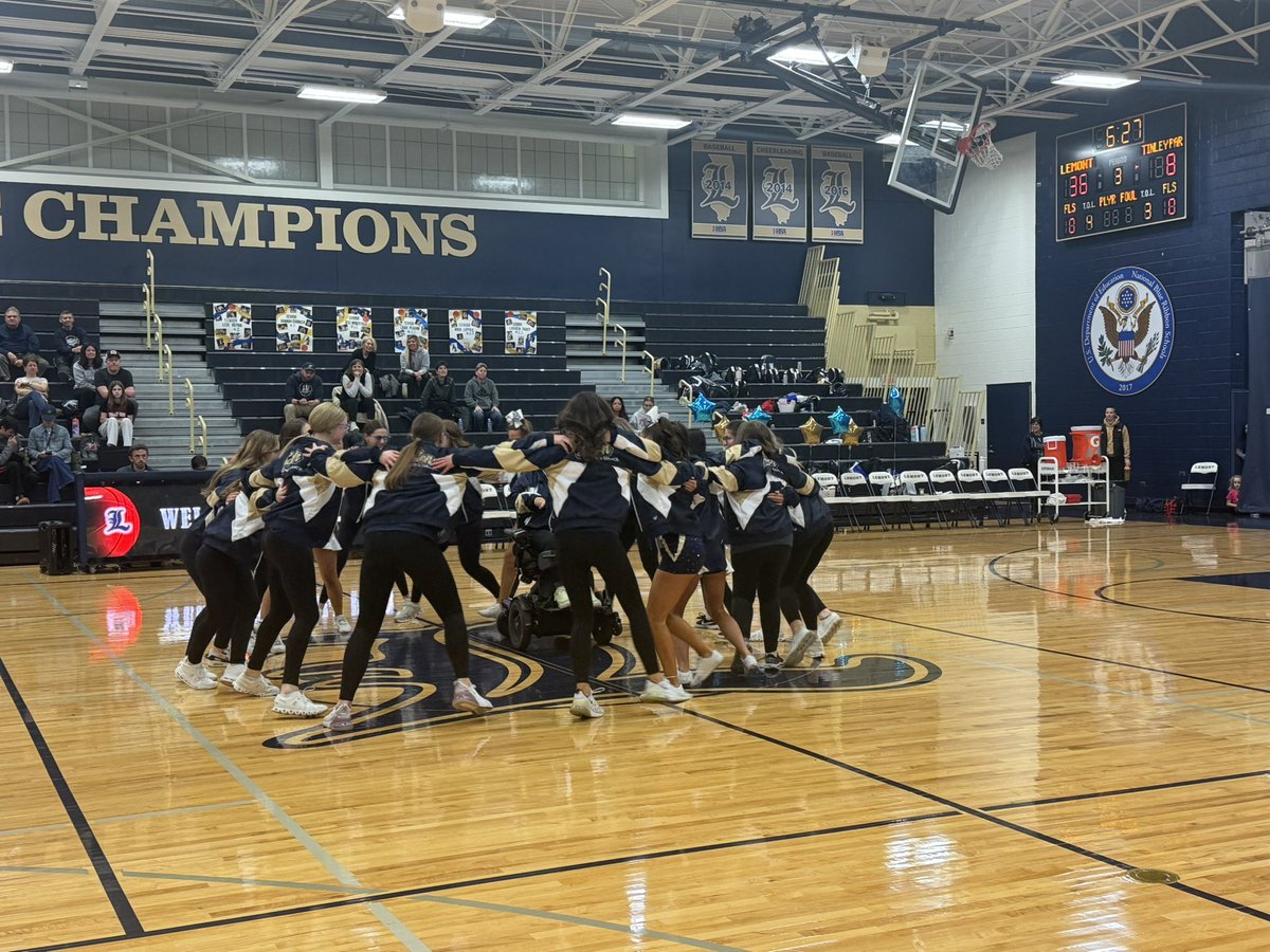 Great Senior Night Routine by our Golden Cheer Squad tonight. So proud of these students. #GoLemont #WeAreLemont <a href="/Clubs_LHS/">Lemont Activities</a> <a href="/LHS210Krolo/">Mrs. Krolo</a> <a href="/LHS210Wilcoxen/">Meghan Wilcoxen</a>