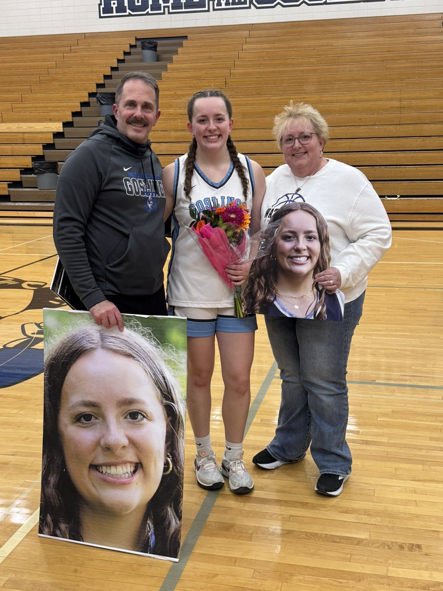 Not sure you could find a more loving family that came to Senior Night with not one but TWO cutouts of their student-athlete daughter.