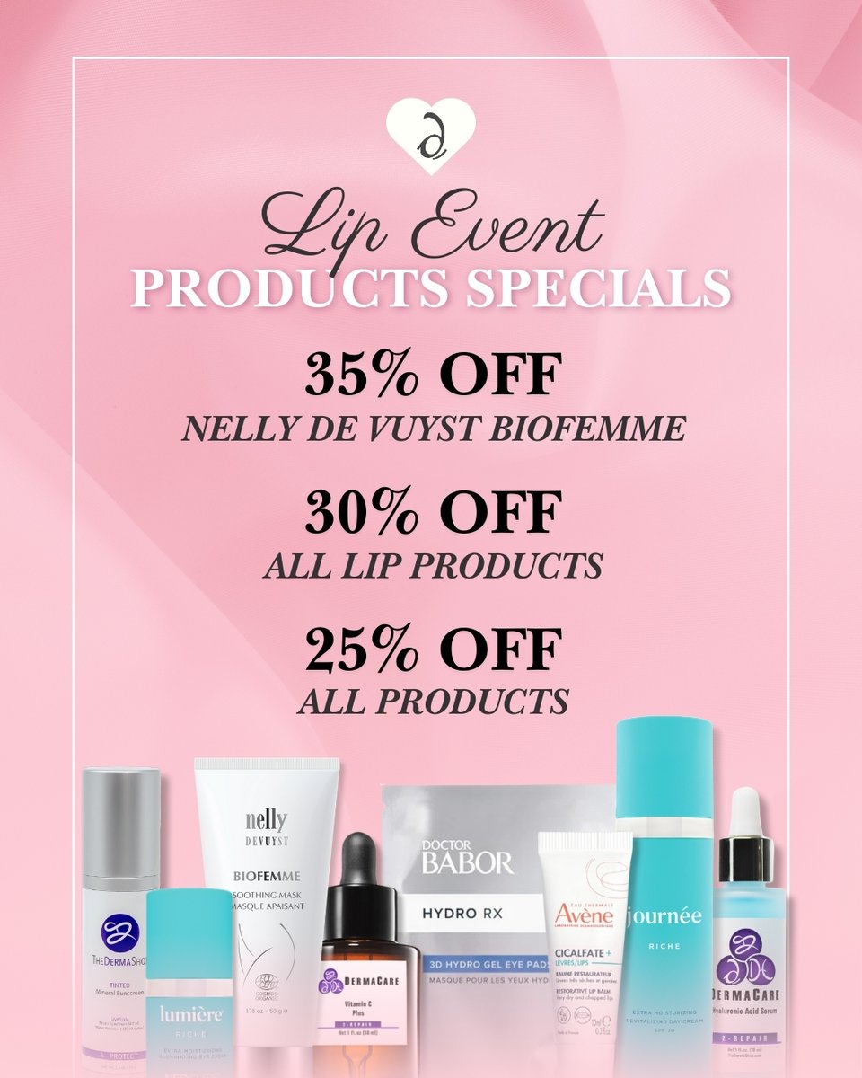 DermaCareTC's tweet photo. Tomorrow's the big day for our Lip Event at DermaCare, and we can’t contain our excitement! 🎉 Enjoy exclusive specials on products, treatments, filler, and more! 💄 Don’t miss out! https://t.co/8WhTnIYL3g