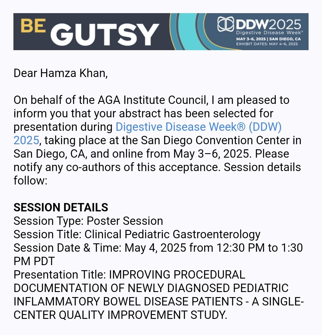 Hamza Hassan Khan, MD (@humzahassankhan) on Twitter photo Excited and looking forward to presenting our findings at #DDW2025. <a href="/DDWMeeting/">Digestive Disease Week</a> <a href="/MUSCkids/">MUSC Children's Health</a> <a href="/archildrens/">Arkansas Children's</a> Excited and looking forward to presenting our findings at #DDW2025. <a href="/DDWMeeting/">Digestive Disease Week</a> <a href="/MUSCkids/">MUSC Children's Health</a> <a href="/archildrens/">Arkansas Children's</a>