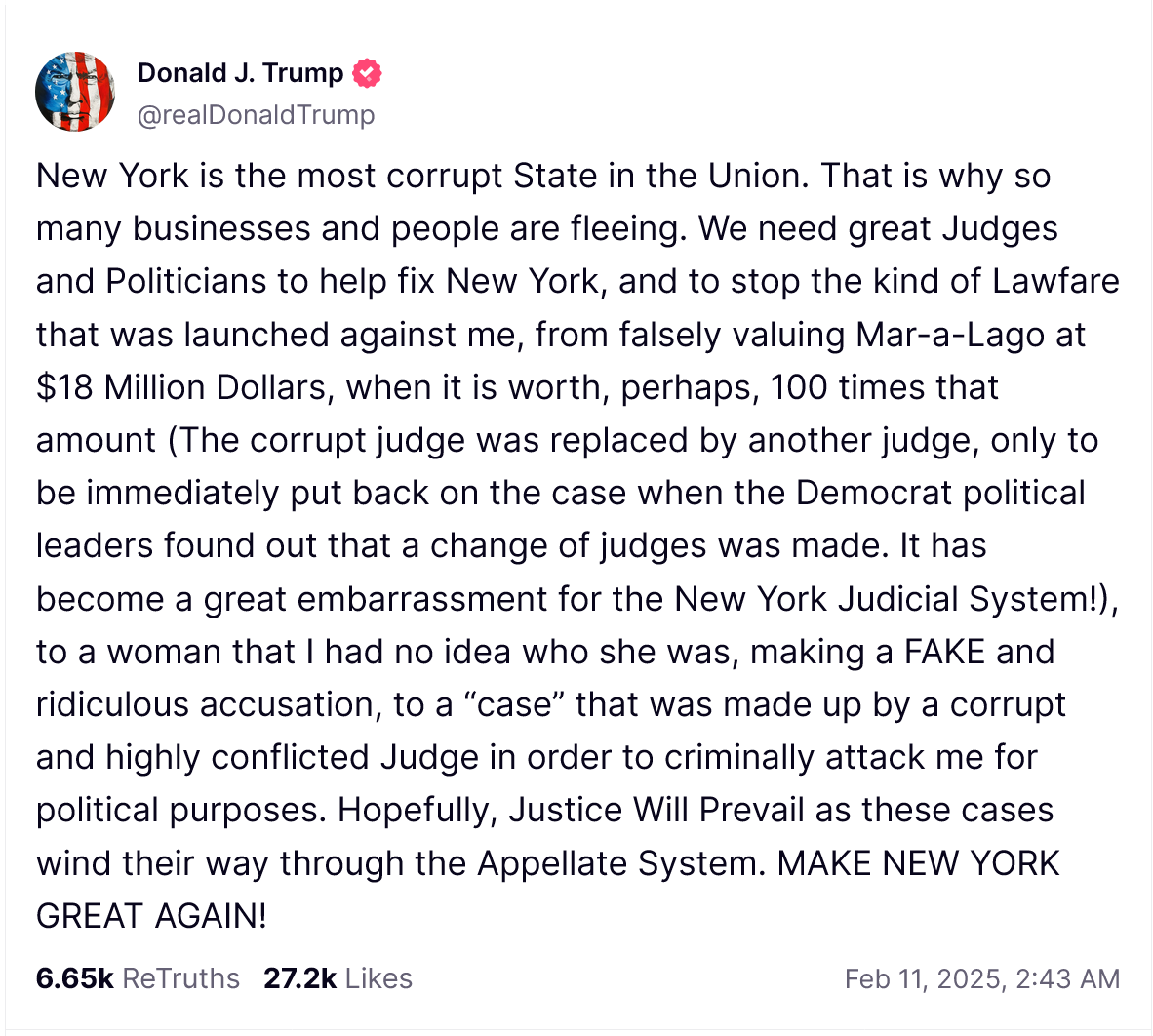 FarsDonaldTrumP's tweet photo. موضوع: اظهارنظر ترامپ درباره‌ی قضّات نیویورک

  #ترامپ #امریکا #عدالت #دمکرا��ی #فساد https://t.co/h31MYuQ0zH