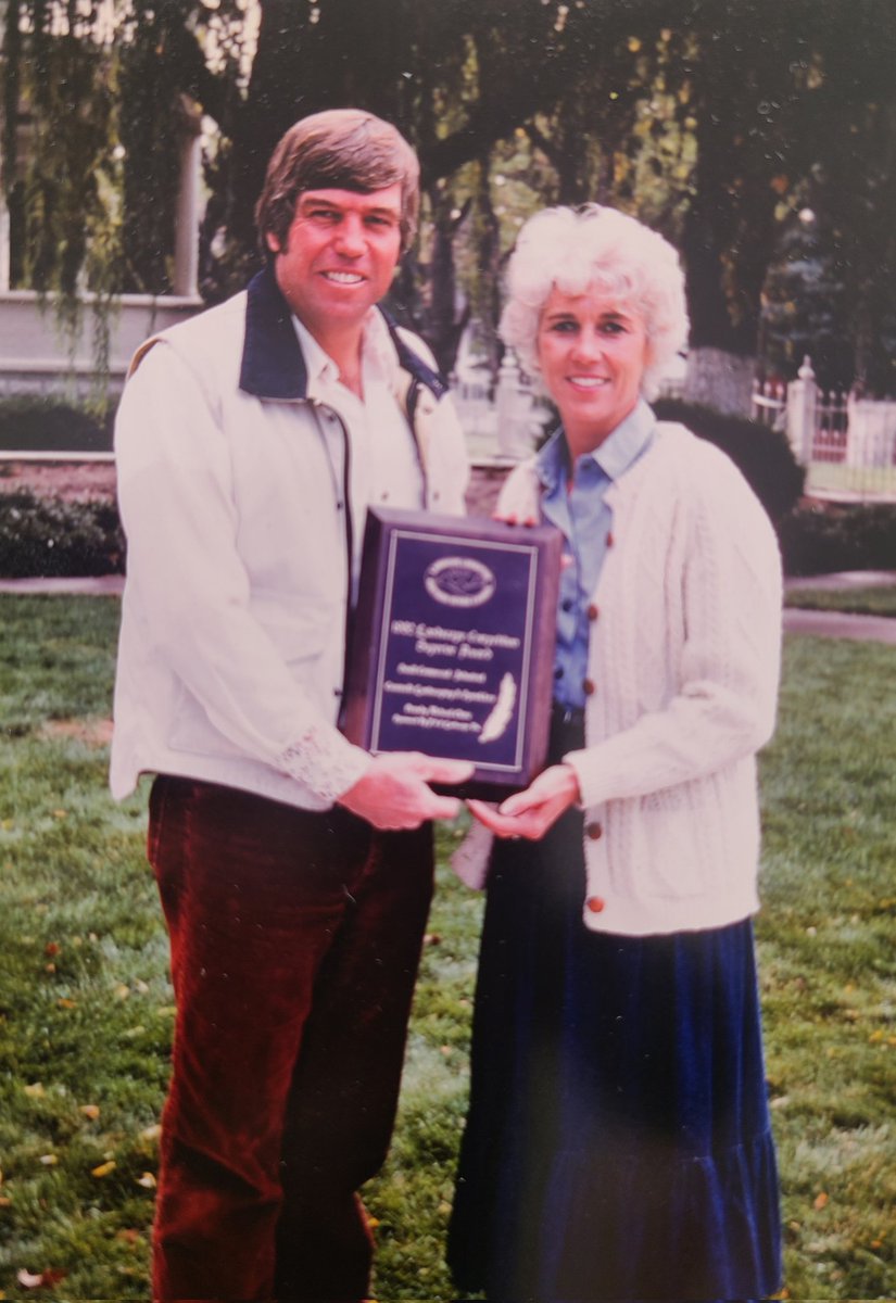 CassinelliLand's tweet photo. 2025 is a milestone for us. Our 50th year in business. Dennis Cassinelli started the Company in 1975. Here's Dennis accepting an award for the 1982 Best Small Commercial Project (Ormsby Medical Clinic) from then Nevada First Lady Kathy List, in front of the Governor's Mansion. https://t.co/zxNIOflpoC