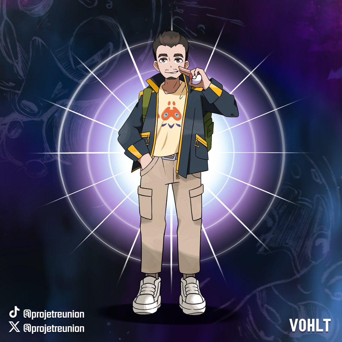projetreunion's tweet photo. Un nouvel héros apparaît à travers le multivers ! 
✦ Vohlt
✦ Univers Bêta 
✦ Équipe Nexus
✦ A perdu un combat de boxe contre un Poulpaf
 #fangame #pokemon #reunion
art by @Brumirage https://t.co/9FWovyk9TB