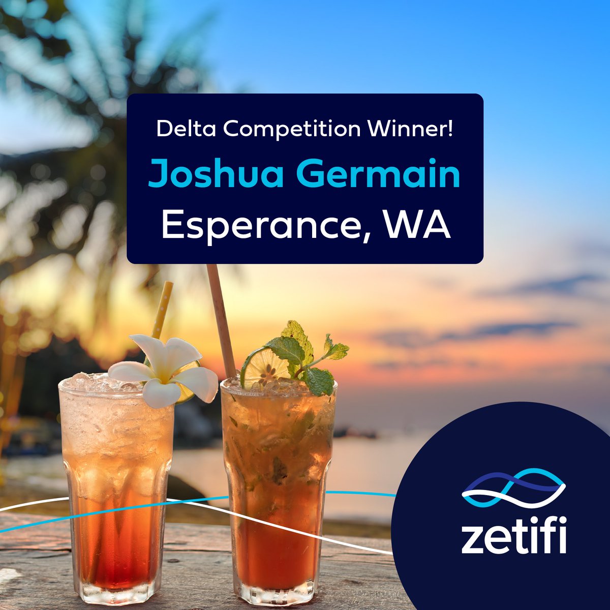 Congratulations to Joshua Germain from Esperance in WA, the winner of our Not that Delta sales promotion. 

Joshua will soon be on his way to Fiji for a week’s holiday. Enjoy the trip Joshua! ✈️🏖️🍹
 
#ConnectionAwaits #Connectivity #Delta #SalesPromotion