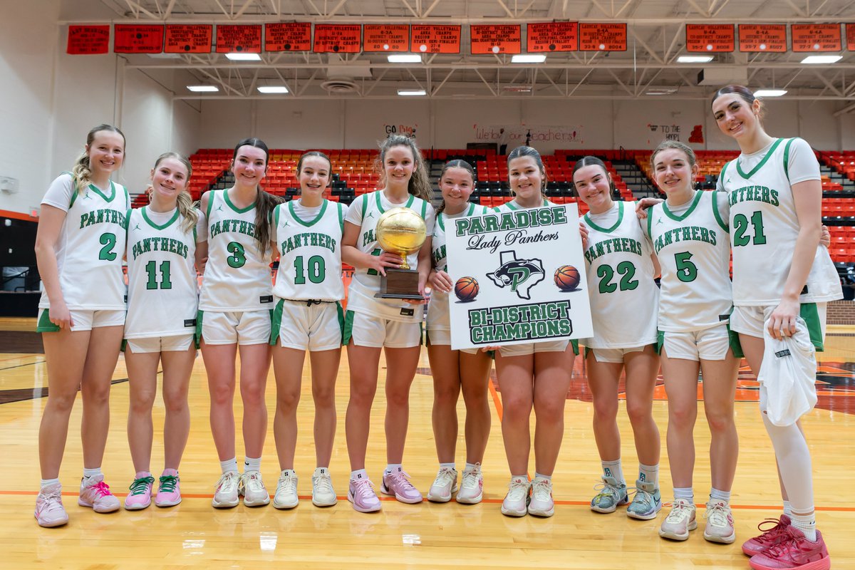 The Paradise Lady Panthers walked away from Aledo High School on Tuesday night bi-district champions, and did it with a commanding presence against Cedar Hill Trinity Leadership with an 88-13 win.

Story: wcmessenger.com/articles/parad…