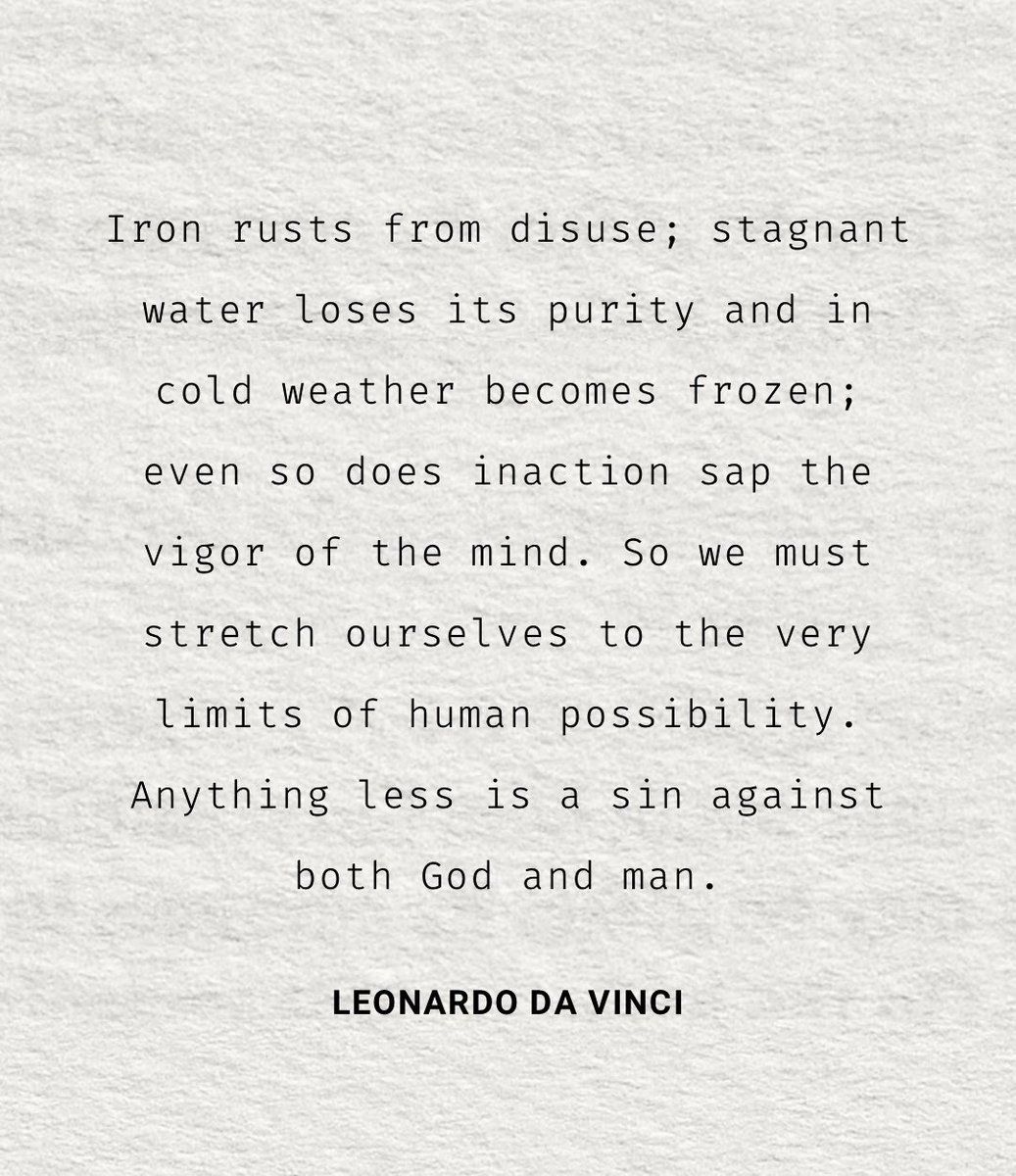 readswithravi's tweet image. Leonardo da Vinci on excellence: