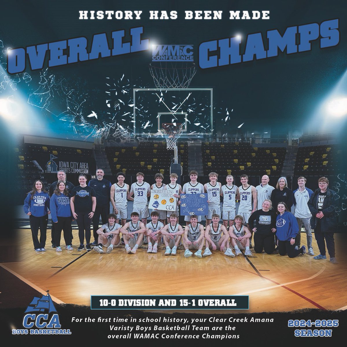 For the first time in school history, the Clippers are the WaMaC overall champions. 10-0 in the division and 15-1 overall.