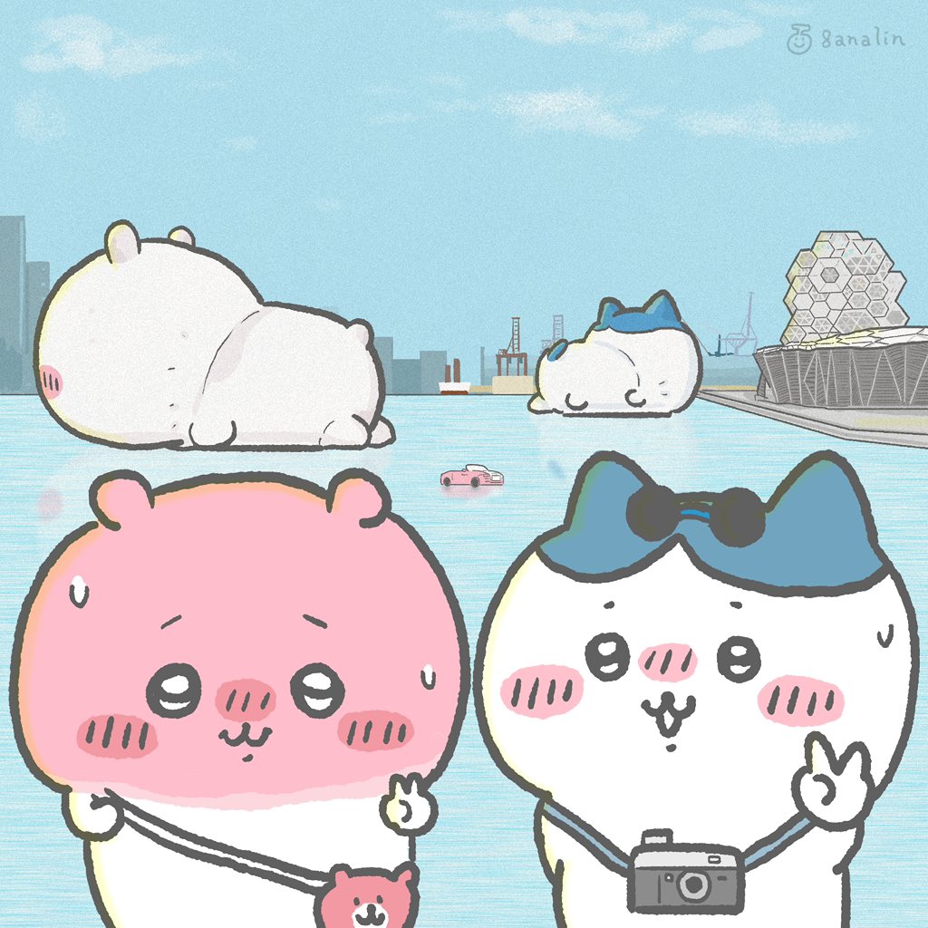 台湾に遊びにきたちいかわを描いてみました。

高雄！

#ちいかわ 
#ちいかわファンアート