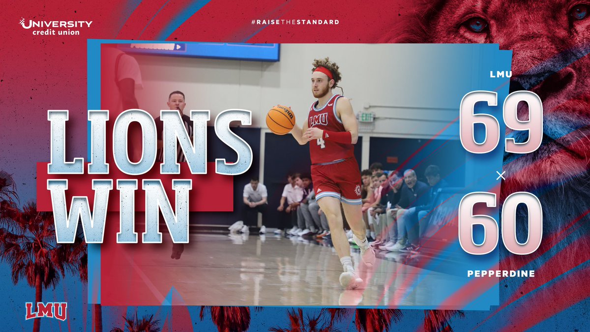 Completed the job!

Lions outscored Pepperdine 41-23 in the second half to start the week with a big win!

Johnston with 20 points and 18 in the second half to complete the comeback!

See you Thursday night at Hank’s House!

#RaiseTheStandard